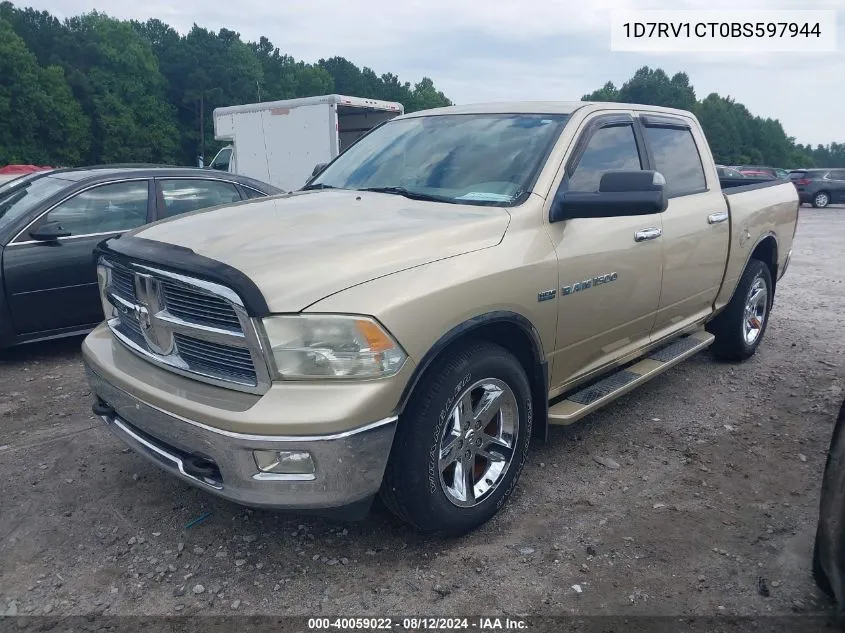 2011 Ram Ram 1500 Slt VIN: 1D7RV1CT0BS597944 Lot: 40059022