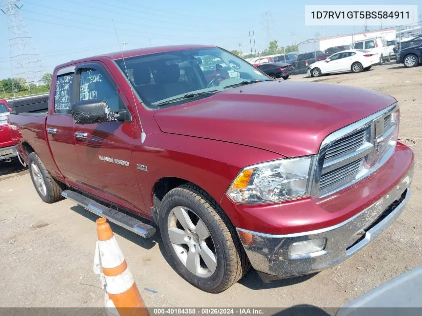 2011 Ram Ram 1500 Slt VIN: 1D7RV1GT5BS584911 Lot: 40184388