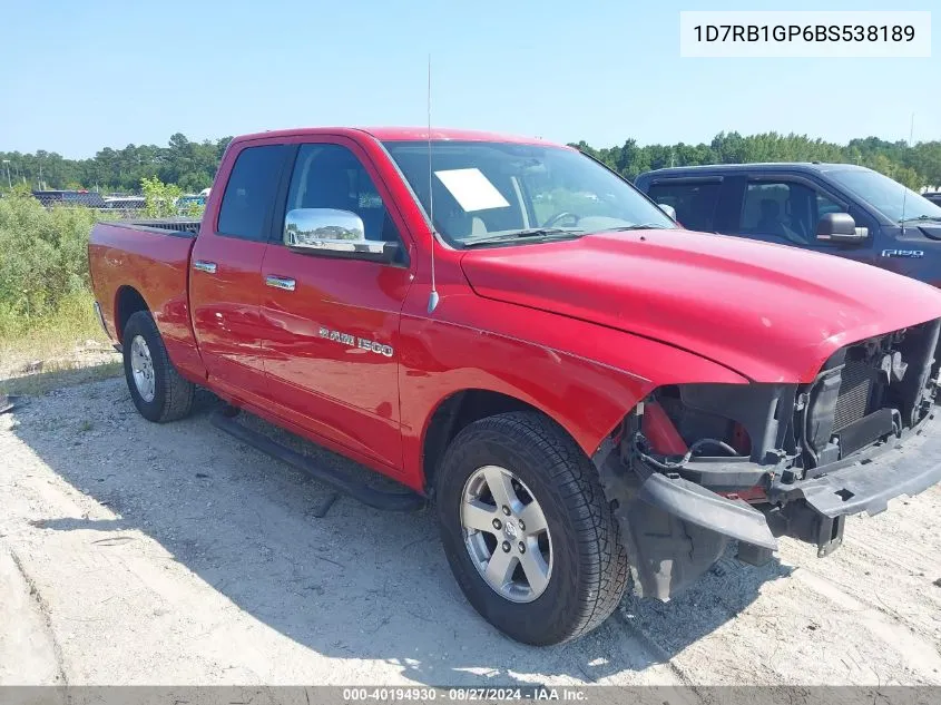 2011 Ram Ram 1500 Slt VIN: 1D7RB1GP6BS538189 Lot: 40194930