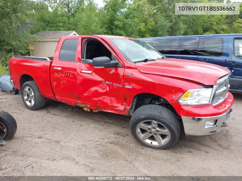 2011 Ram Ram 1500 Slt VIN: 1D7RV1GT1BS536662 Lot: 40208772