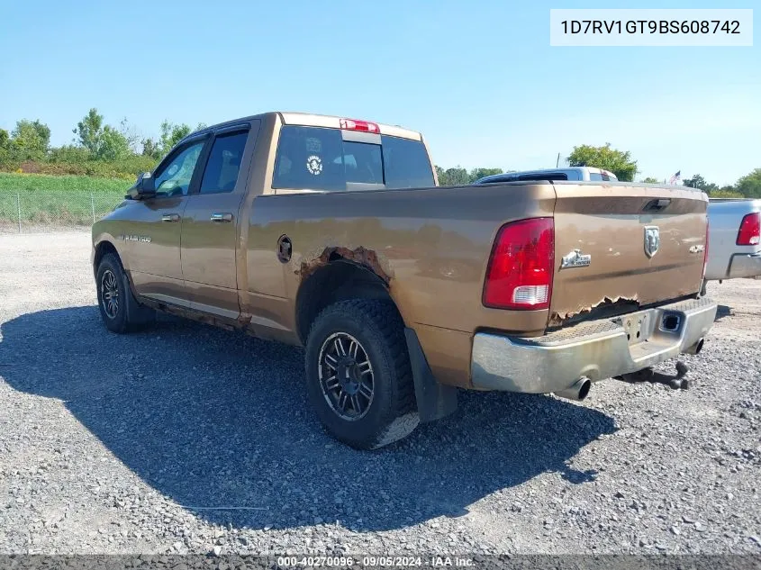 2011 Ram Ram 1500 Slt VIN: 1D7RV1GT9BS608742 Lot: 40270096