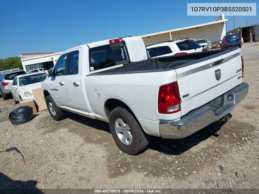 2011 Ram Ram 1500 Slt VIN: 1D7RV1GP3BS520501 Lot: 40276915