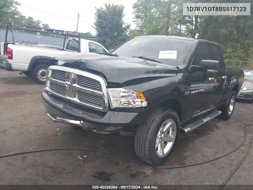 2011 Ram Ram 1500 Slt VIN: 1D7RV1GT8BS517123 Lot: 40328264