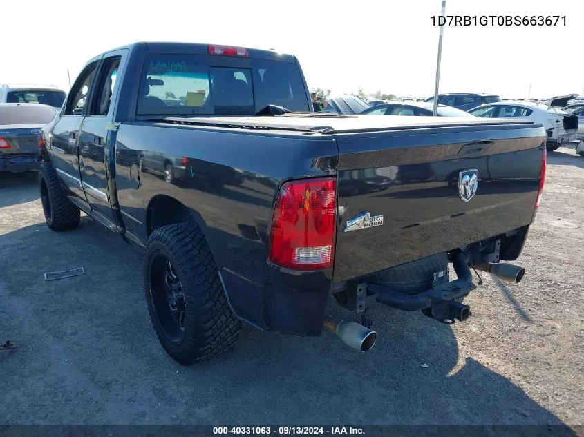 1D7RB1GT0BS663671 2011 Ram Ram 1500 Slt