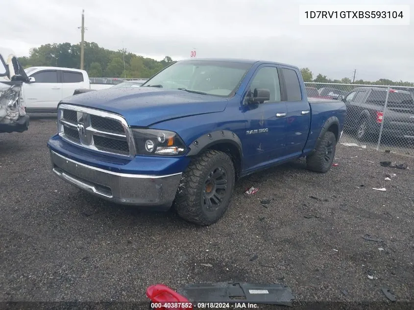 2011 Ram Ram 1500 Slt VIN: 1D7RV1GTXBS593104 Lot: 40387552