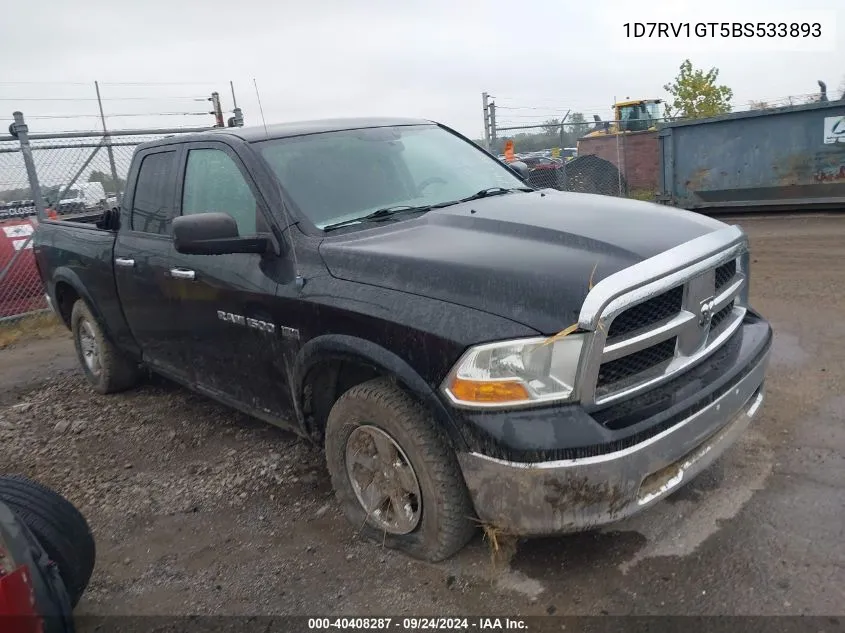 2011 Ram Ram 1500 VIN: 1D7RV1GT5BS533893 Lot: 40408287