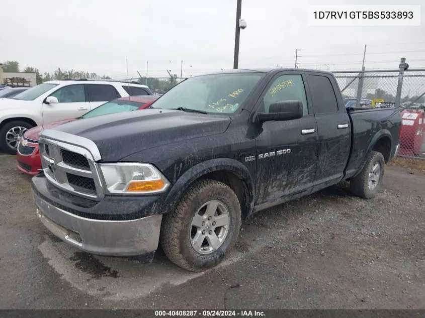 2011 Ram Ram 1500 VIN: 1D7RV1GT5BS533893 Lot: 40408287