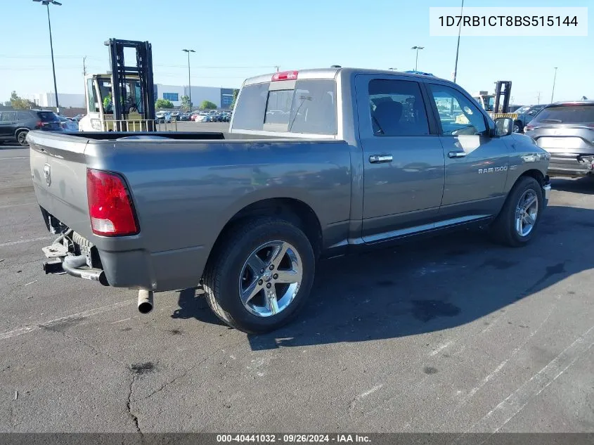 2011 Ram Ram 1500 Slt VIN: 1D7RB1CT8BS515144 Lot: 40441032