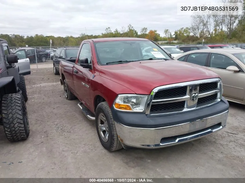 2011 Ram Ram 1500 St VIN: 3D7JB1EP4BG531569 Lot: 40456568