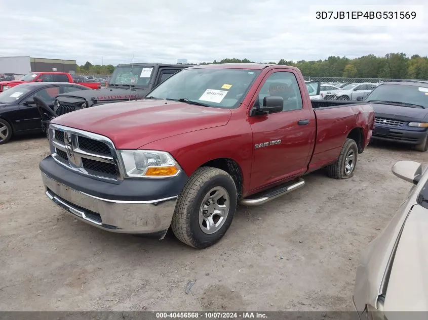 2011 Ram Ram 1500 St VIN: 3D7JB1EP4BG531569 Lot: 40456568