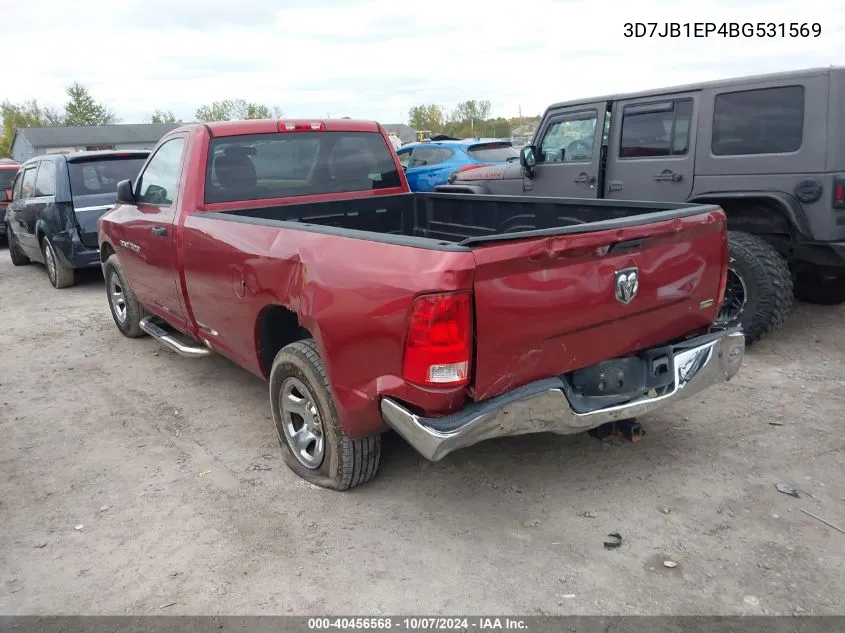 2011 Ram Ram 1500 St VIN: 3D7JB1EP4BG531569 Lot: 40456568