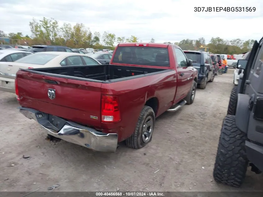 2011 Ram Ram 1500 St VIN: 3D7JB1EP4BG531569 Lot: 40456568