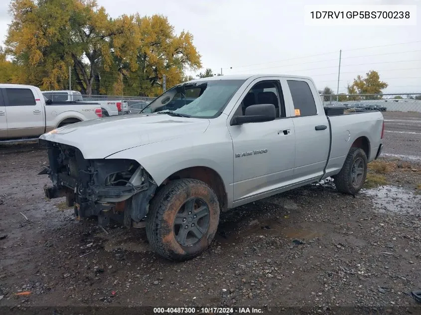 2011 Ram Ram 1500 St VIN: 1D7RV1GP5BS700238 Lot: 40487300