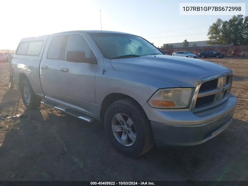 2011 Ram Ram 1500 Slt VIN: 1D7RB1GP7BS672998 Lot: 40489922