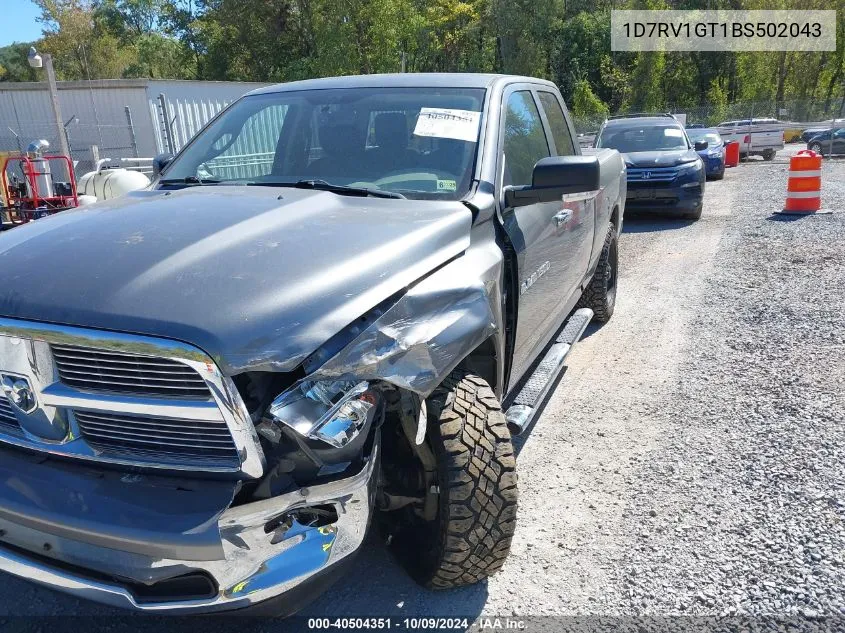 2011 Ram Ram 1500 Slt VIN: 1D7RV1GT1BS502043 Lot: 40504351