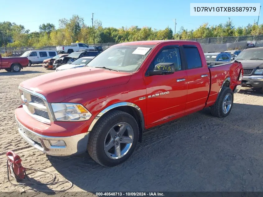 2011 Ram Ram 1500 VIN: 1D7RV1GTXBS587979 Lot: 40548713