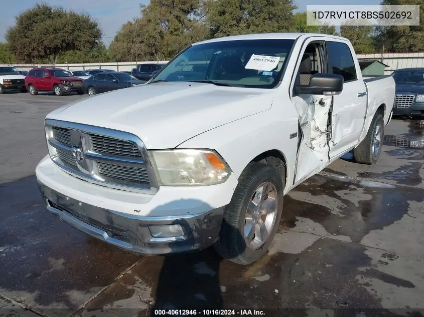 2011 Ram Ram 1500 Slt VIN: 1D7RV1CT8BS502692 Lot: 40612946