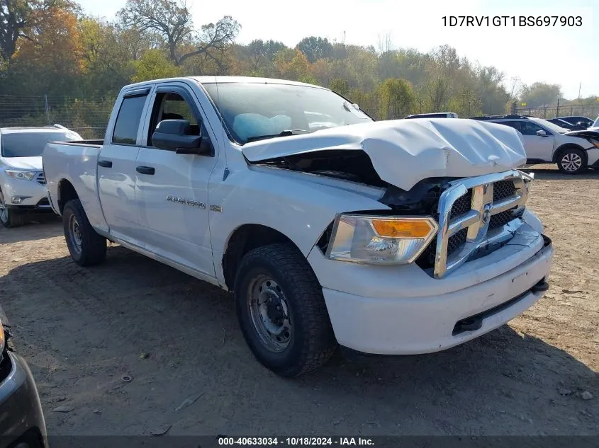 2011 Ram Ram 1500 St VIN: 1D7RV1GT1BS697903 Lot: 40633034