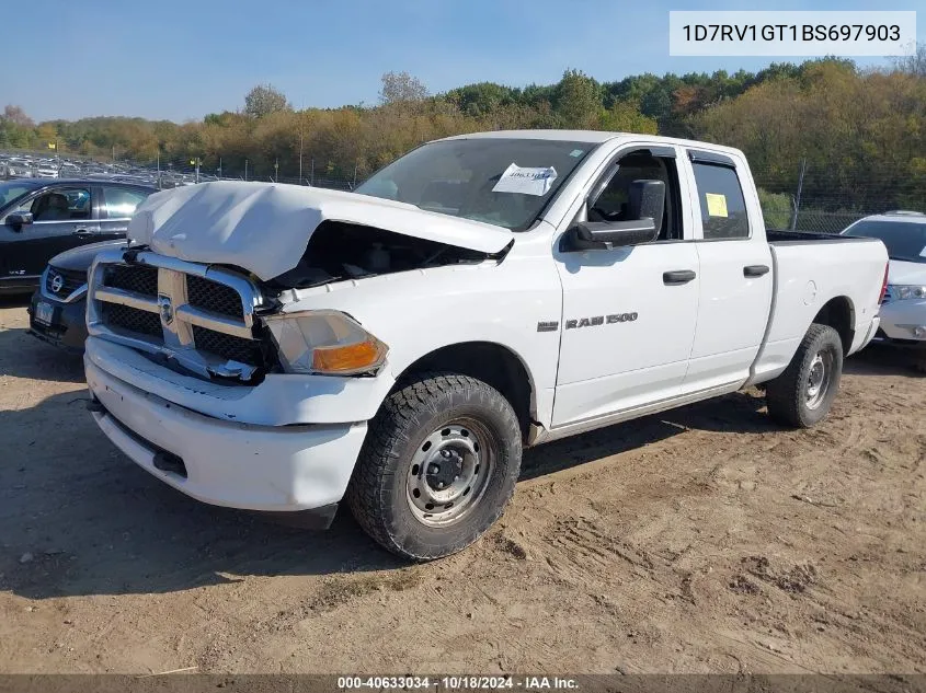 2011 Ram Ram 1500 St VIN: 1D7RV1GT1BS697903 Lot: 40633034