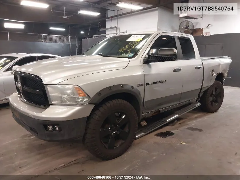 2011 Ram Ram 1500 Slt VIN: 1D7RV1GT7BS540764 Lot: 40646106