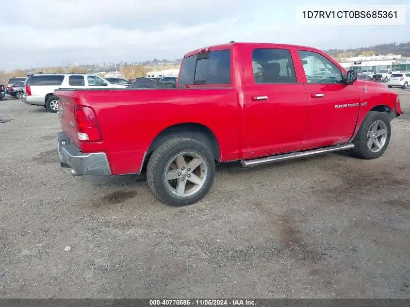 2011 Ram Ram 1500 Slt VIN: 1D7RV1CT0BS685361 Lot: 40770586