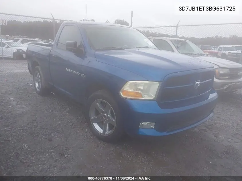 2011 Ram Ram 1500 St VIN: 3D7JB1ET3BG631725 Lot: 40776378