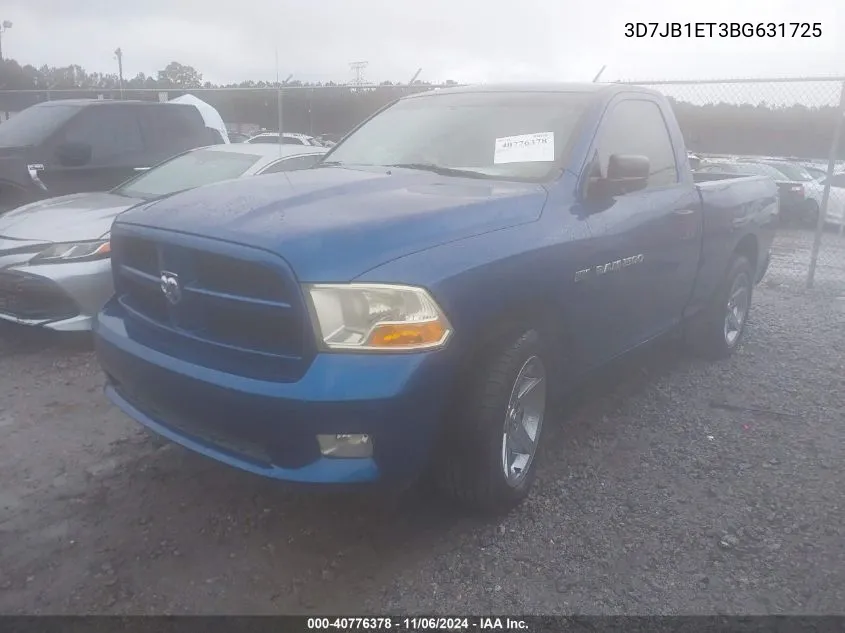 2011 Ram Ram 1500 St VIN: 3D7JB1ET3BG631725 Lot: 40776378