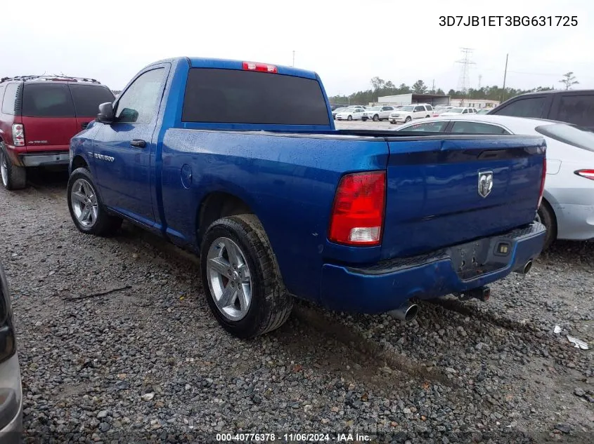 2011 Ram Ram 1500 St VIN: 3D7JB1ET3BG631725 Lot: 40776378