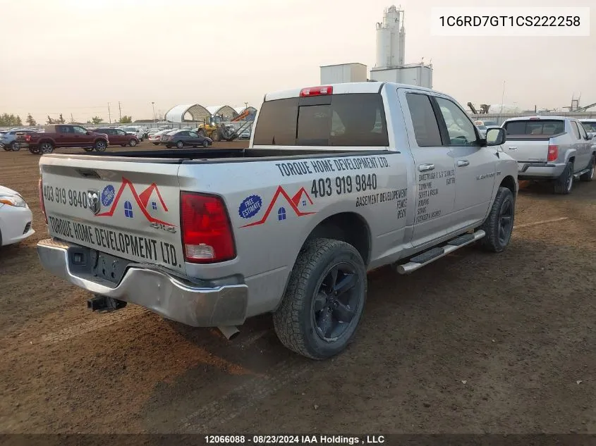 2012 Ram 1500 Slt VIN: 1C6RD7GT1CS222258 Lot: 12066088