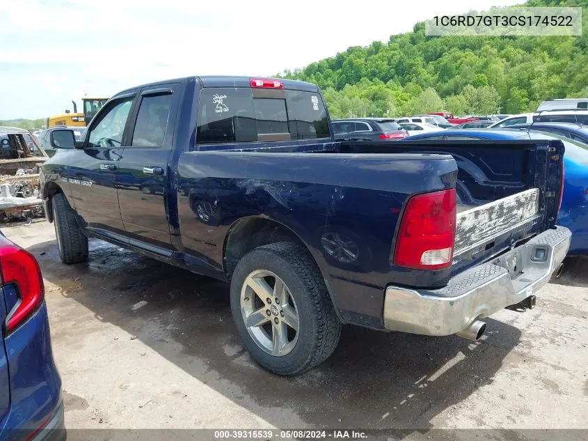 2012 Ram 1500 Slt VIN: 1C6RD7GT3CS174522 Lot: 39315539