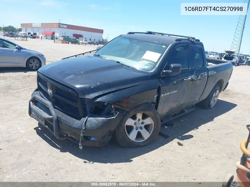 2012 Ram 1500 St VIN: 1C6RD7FT4CS270998 Lot: 39562919