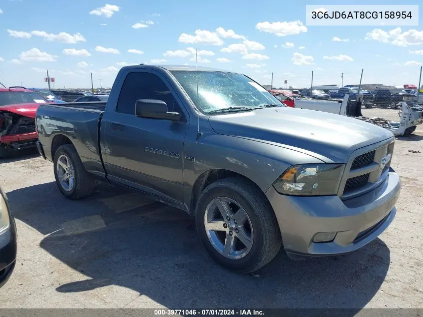 2012 Ram 1500 St VIN: 3C6JD6AT8CG158954 Lot: 39771046