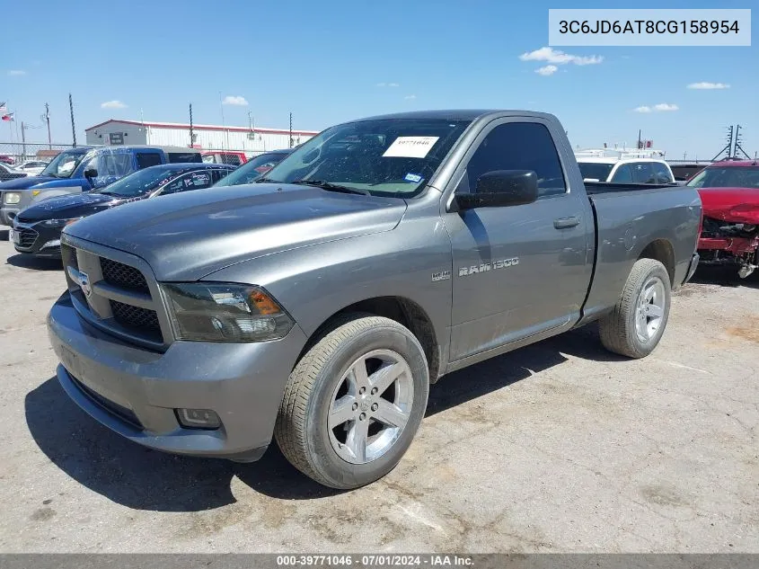 2012 Ram 1500 St VIN: 3C6JD6AT8CG158954 Lot: 39771046