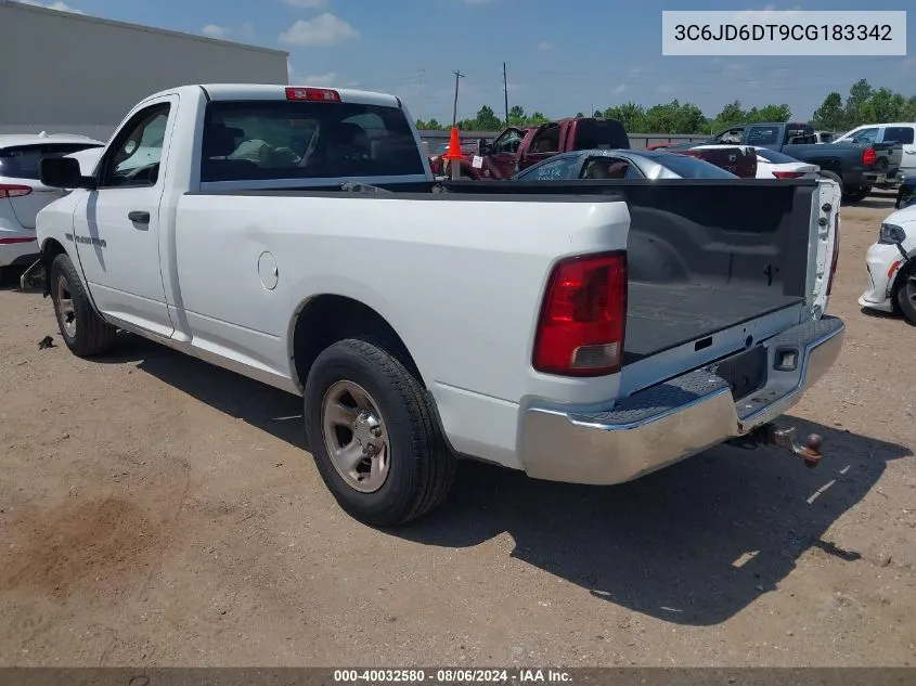 2012 Ram 1500 St VIN: 3C6JD6DT9CG183342 Lot: 40032580