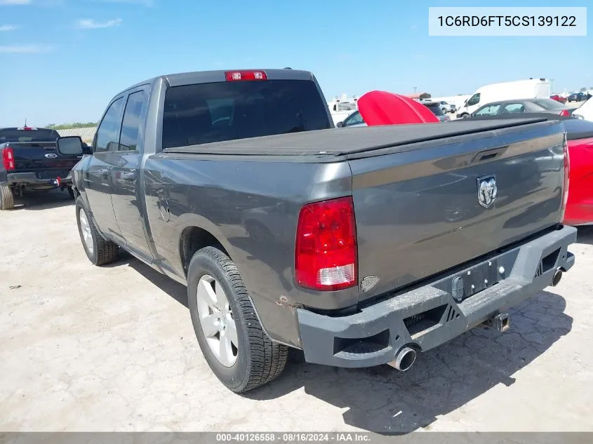 2012 Ram 1500 St VIN: 1C6RD6FT5CS139122 Lot: 40126558