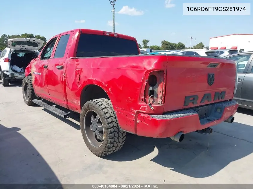 2012 Ram 1500 St VIN: 1C6RD6FT9CS281974 Lot: 40164884