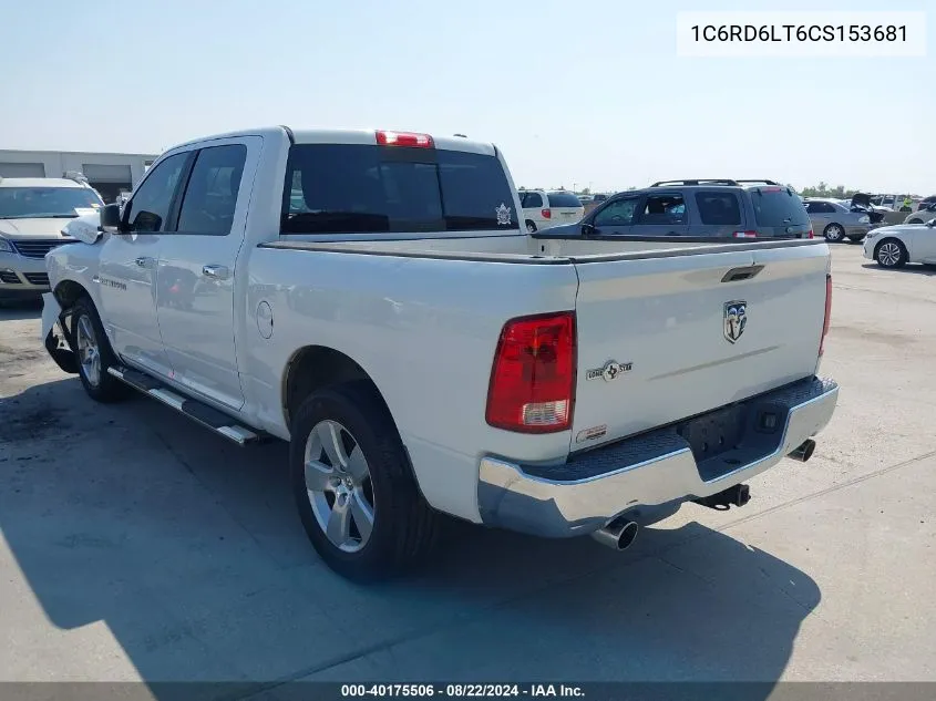 2012 Ram 1500 Slt VIN: 1C6RD6LT6CS153681 Lot: 40175506