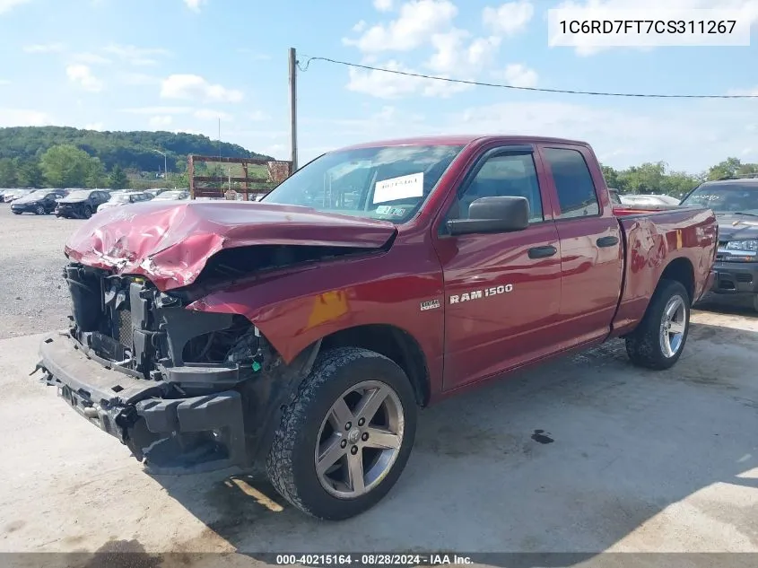 2012 Ram 1500 St VIN: 1C6RD7FT7CS311267 Lot: 40215164