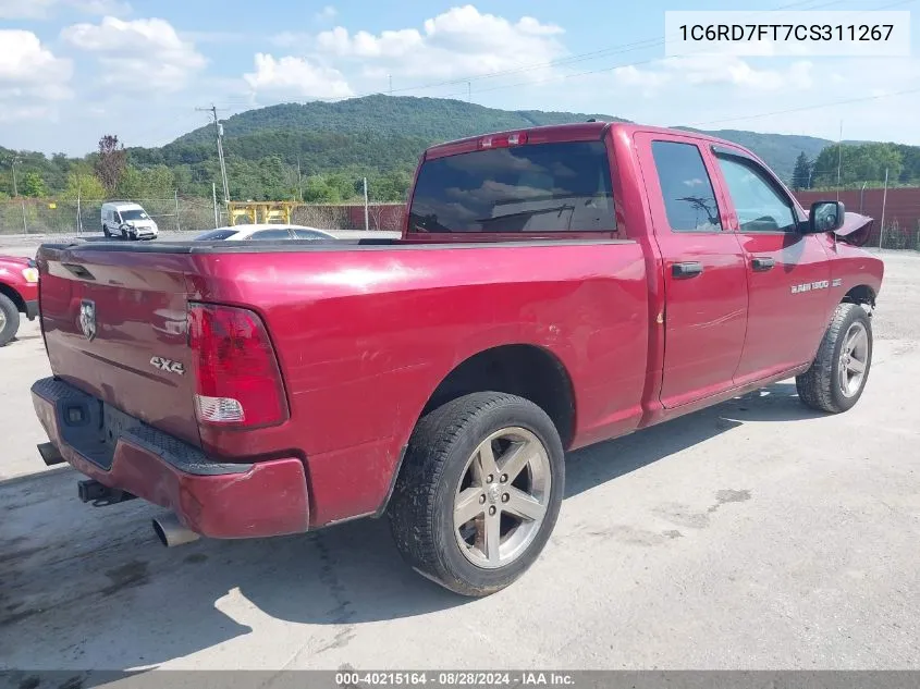 2012 Ram 1500 St VIN: 1C6RD7FT7CS311267 Lot: 40215164