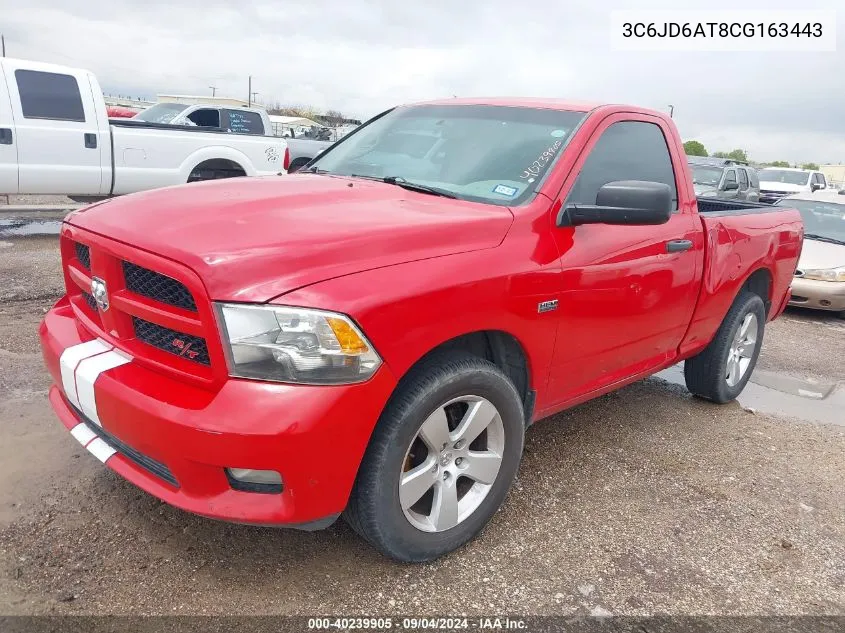 2012 Ram 1500 St VIN: 3C6JD6AT8CG163443 Lot: 40239905