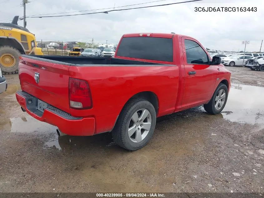 2012 Ram 1500 St VIN: 3C6JD6AT8CG163443 Lot: 40239905