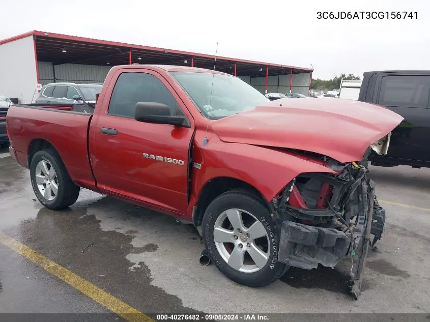 2012 Ram 1500 St VIN: 3C6JD6AT3CG156741 Lot: 40276482