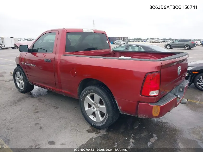 3C6JD6AT3CG156741 2012 Ram 1500 St