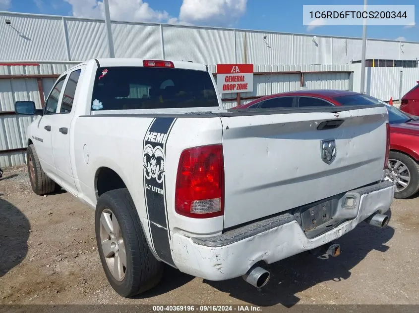 1C6RD6FT0CS200344 2012 Ram 1500 St