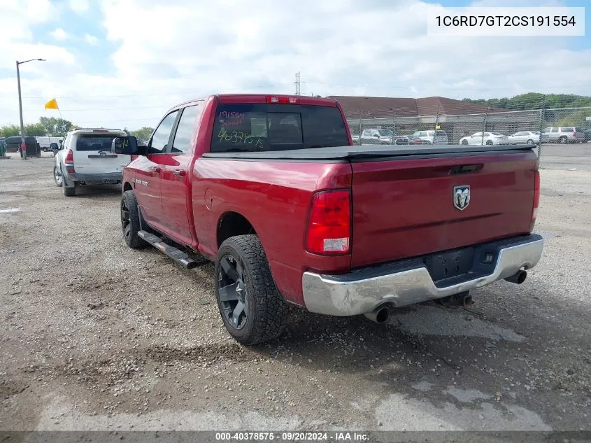 2012 Ram 1500 Slt VIN: 1C6RD7GT2CS191554 Lot: 40378575