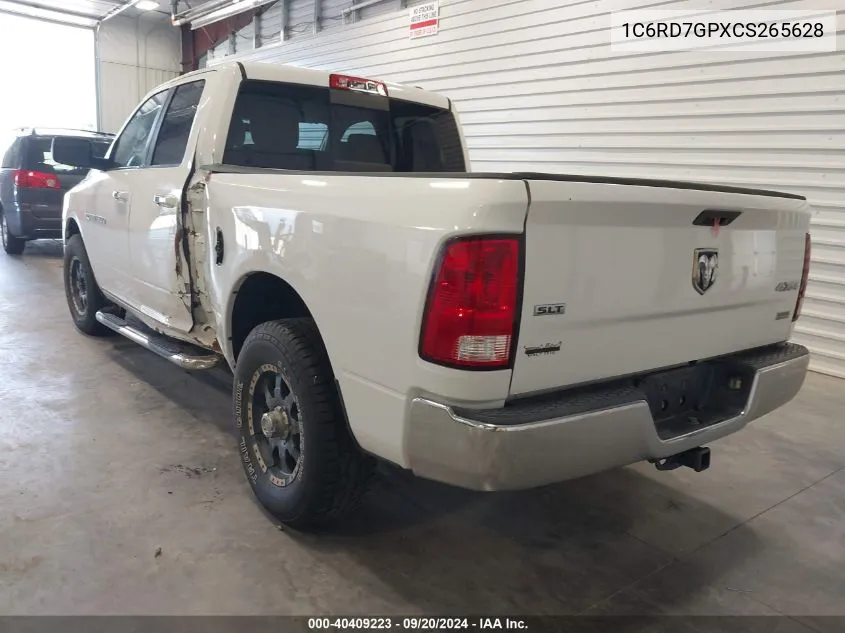 2012 Ram 1500 Slt VIN: 1C6RD7GPXCS265628 Lot: 40409223