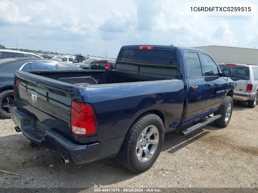 2012 Ram 1500 St VIN: 1C6RD6FTXCS259515 Lot: 40411879