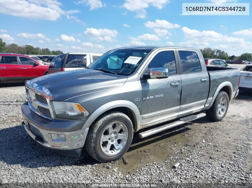 2012 Ram 1500 Laramie VIN: 1C6RD7NT4CS344728 Lot: 40455114