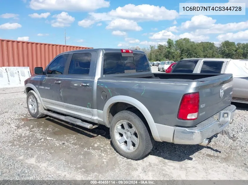 2012 Ram 1500 Laramie VIN: 1C6RD7NT4CS344728 Lot: 40455114