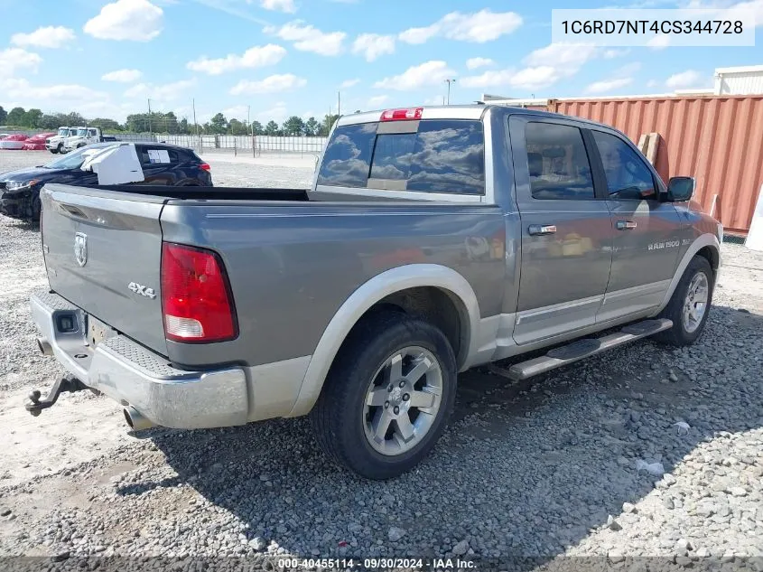 2012 Ram 1500 Laramie VIN: 1C6RD7NT4CS344728 Lot: 40455114